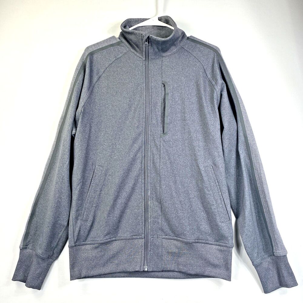 Lululemon Mens Kung Fu Jacket Size Medium Full Zip Heather Slate Gray M4076S